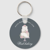 elegante drielagige bakkerijmonogram sleutelhanger (Voorkant)
