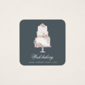 elegante drielagige bakkerijprofielkaart vierkante visitekaartjes (Voorkant)