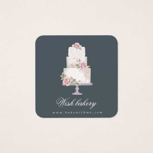 elegante drielagige bakkerijprofielkaart vierkante visitekaartjes (Voorkant)