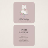 elegante drielagige bakkerijprofielkaart vierkante visitekaartjes (Voorkant /achterkant)