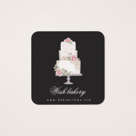 elegante drielagige bakkerijprofielkaart vierkante visitekaartjes