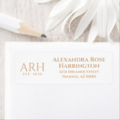 Elegante drieletterige monogram retouradres  etiket (Insitu)
