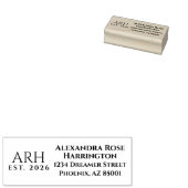 Elegante drieletterige monogram rubberstempel (Gestempeld)