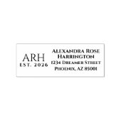 Elegante drieletterige monogram rubberstempel (Afrduk)