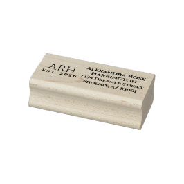 Elegante drieletterige monogram   rubberstempel