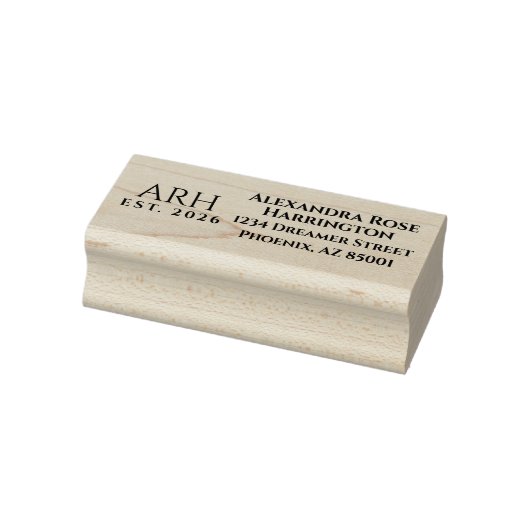 Elegante drieletterige monogram rubberstempel (Stempel)