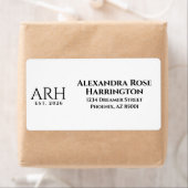 Elegante drieletterige monogramverzendlabel etiket (Insitu)