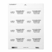 Elegante drieletterige monogramverzendlabel etiket (Full Sheet)