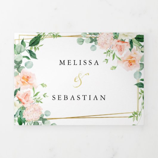 Elegante drievoudige bloemenbruiloft uitnodigingen (Cover)