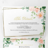 Elegante drievoudige bloemenbruiloft uitnodigingen (Binnenzijde eerst)