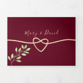 Elegante drievoudige Burgundy uitnodiging (Cover)