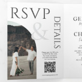 Elegante drievoudige huwelijksuitnodiging met foto drieluik programma (Binnenzijde eerst)