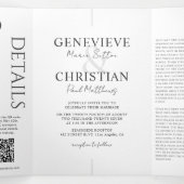 Elegante drievoudige huwelijksuitnodiging met foto drieluik programma (Binnenkant midden)