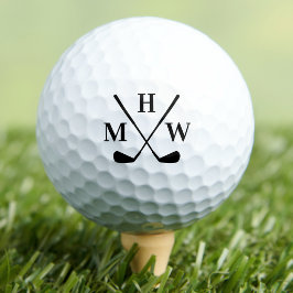 Elegante drievoudige initiële monogram golfballen