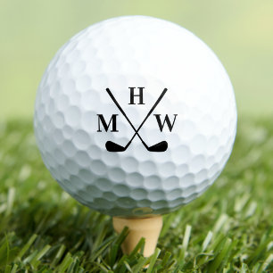 Elegante drievoudige initiële monogram golfballen