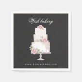 elegante drievoudige trouwtaart bakkerij monogram servet (Voorkant)