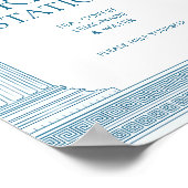 Elegante drink station tafel feest teken in blauw poster (Hoek)