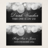 Elegante Drink Voucher Glow & Sparkle Black Visitekaartjes (Voorkant /achterkant)