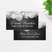Elegante Drink Voucher Glow & Sparkle Black Visitekaartjes (Bureau)