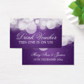 Elegante Drink Voucher Glow & Sparkle Paarse Visitekaartje (Bureau)