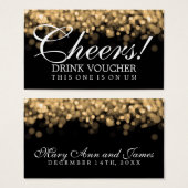 Elegante Drink Voucher Gold Lights Visitekaartje (Voorkant /achterkant)