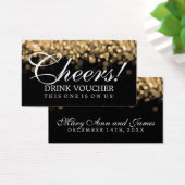 Elegante Drink Voucher Gold Lights Visitekaartje (Bureau)