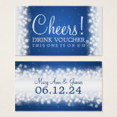 Elegante Drink Voucher Magic Sparkle Blue Visitekaartje (Voorkant /achterkant)