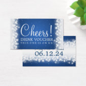 Elegante Drink Voucher Magic Sparkle Blue Visitekaartje (Bureau)