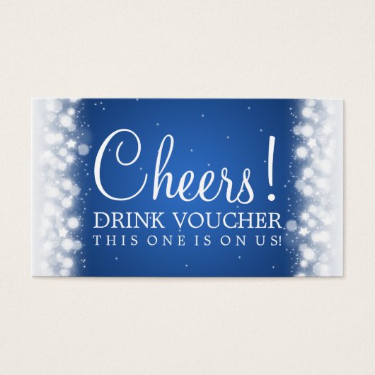 Elegante Drink Voucher Magic Sparkle Blue Visitekaartje (Voorkant)
