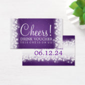 Elegante Drink Voucher Magic Sparkle Paarse Visitekaartje (Bureau)