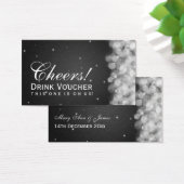 Elegante Drink Voucher Party Sparkle Black Visitekaartje (Bureau)