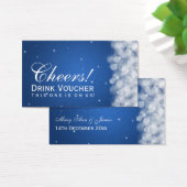 Elegante Drink Voucher Party Sparkle Blue Visitekaartje (Bureau)