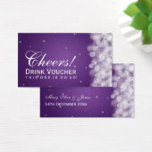 Elegante Drink Voucher Party Sparkle Paarse Visitekaartjes (Bureau)