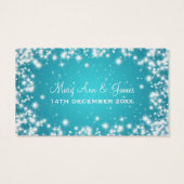 Elegante Drink Voucher Party Winter Sparkle Blue Visitekaartje (Achterkant)