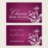 Elegante Drink Voucher Poppy Pink Berry Visitekaartje (Voorkant /achterkant)