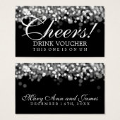 Elegante Drink Voucher Silver Lights Visitekaartje (Voorkant /achterkant)