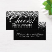 Elegante Drink Voucher Silver Lights Visitekaartje (Bureau)
