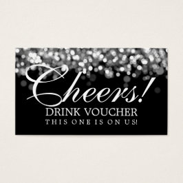 Elegante Drink Voucher Silver Lights Visitekaartje