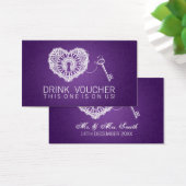 Elegante Drink Voucher Sleutel Naar Mijn Hart Paar Visitekaartje (Bureau)