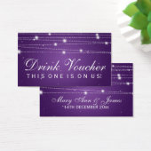 Elegante Drink Voucher Sparkling Lines Paarse Visitekaartje (Bureau)
