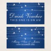 Elegante Drink Voucher Sparkling Lines Sapphire Bl Visitekaartjes (Voorkant /achterkant)