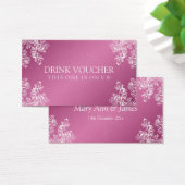 Elegante Drink Voucher  Swirls 2 Roze Visitekaartje (Bureau)
