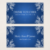 Elegante Drink Voucher  Swirls 2 Saffier Visitekaartje (Voorkant /achterkant)