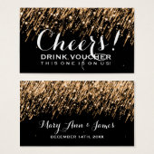 Elegante Drink Voucher Vallende Sterren Goud Visitekaartjes (Voorkant /achterkant)