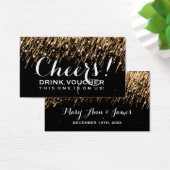 Elegante Drink Voucher Vallende Sterren Goud Visitekaartjes (Bureau)