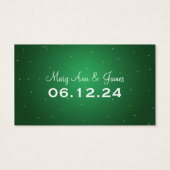 Elegante Drink Voucher Winter Herten Sparkle Green Visitekaartjes (Achterkant)
