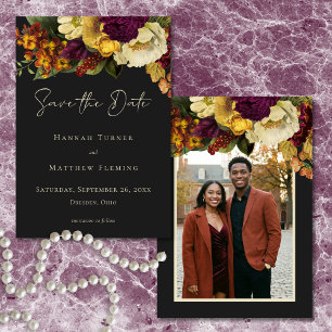Elegante droevige sieraden vintage bloem foto brui save the date