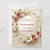 Elegante Dromerige Bloemen Quinceañera Uitnodiging (Voorkant)