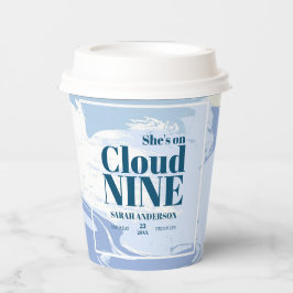 Elegante Dromerige Cloud Nine Bruids-Shower Blauw Papieren Bekers