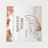 Elegante dromerige oranje inkt bruiloft feest begr wandkleed (Voorkant (horizontaal))